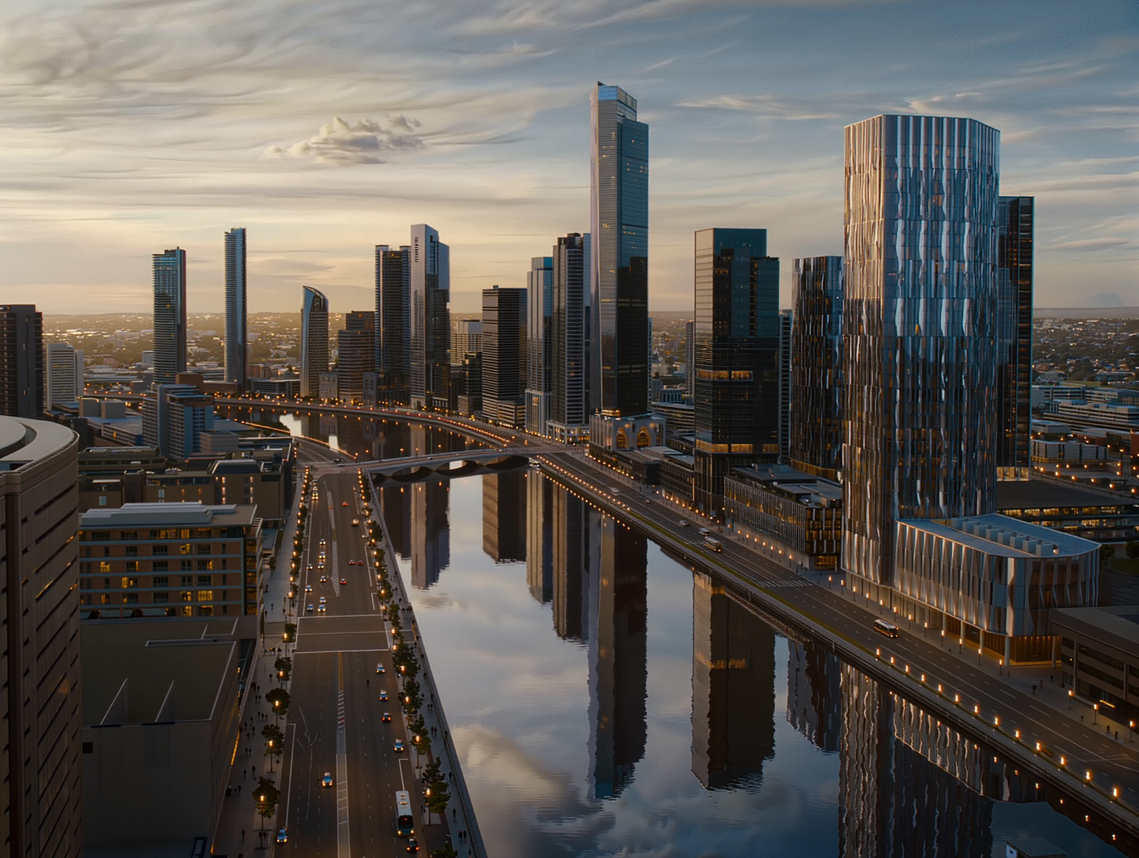 Melbourne CBD skyline aerial view — SYN Systems AI automation agency, Level 3 222 Exhibition Street Melbourne